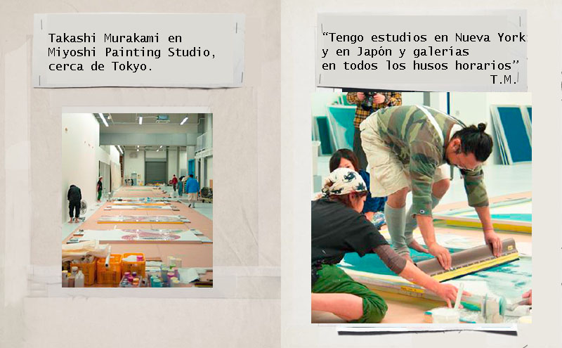 takashi murakami trabajando en su estudio